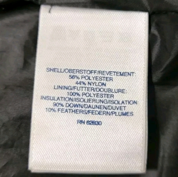 Lands End Mid Length Down Filled Coat Black Puffer Sz L/P 14-16 Zip Up NWOT - Picture 5 of 12